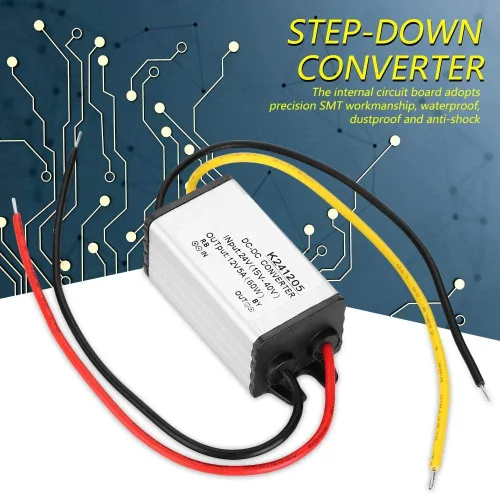 Vista 3 de Step Down Power GYVRM-K241205 5A DC-DC Convertidor 24V a 12V Módulo de convertidor de energía