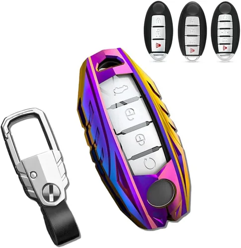 Vista 6 de Funda metálica para llavero Nissan Altima Maxima Armada Rogue Sentra GT-R 370z Infiniti G25 G35 G37 Q60 Q70 Q80