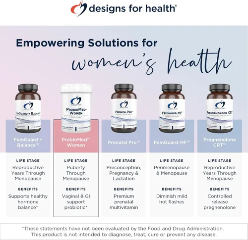 Vista 5 de Designs for Health ProbioMed - Probiótico vaginal y paquete de apoyo UT, probiótico para mujeres (30 cápsulas) para la salud intestinal y el pH