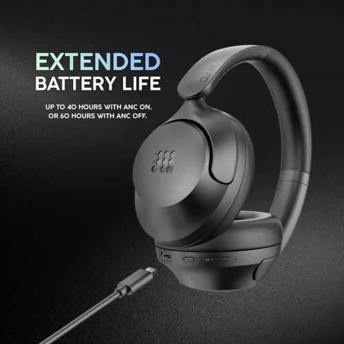 Vista 8 de Cubitt Headphones Lite - Auriculares inalámbricos Bluetooth 5.4 sobre la oreja, ANC, 60H, plegables, arena clara