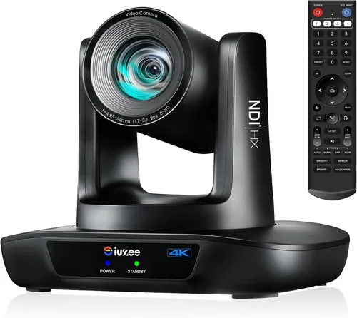 Vista 13 de Cámara PTZ 4K UHD con seguimiento automático AI, zoom óptico 20X, USB3.0/HDMI/LAN PoE, transmisión en vivo IP, cámara de sala de conferencias PTZ