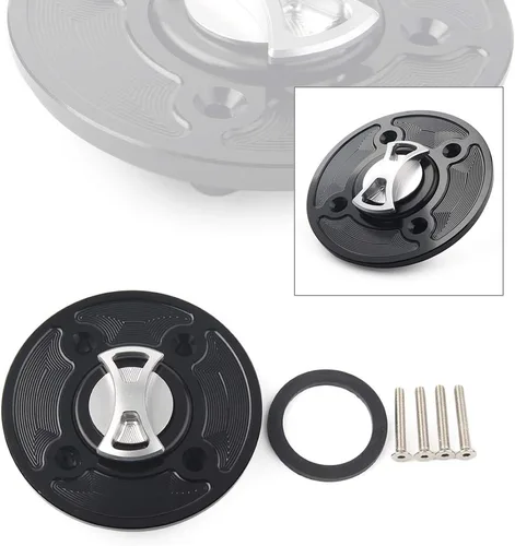 Vista 2 de 1 unids plata Keyless Twist off combustible tanque tanque cubierta para Kawasaki Ninja 400 650 Z900 Versys 1000