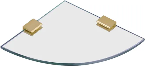 Vista 8 de 2 soportes ajustables de acero inoxidable 304 para estante con abrazadera de vidrio de 0.23 a 0.35 pulgadas, acabado dorado cepillado resistente Oro