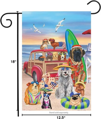Vista 3 de Briarwood Lane Bandera de Jardín Dog Days of Summer