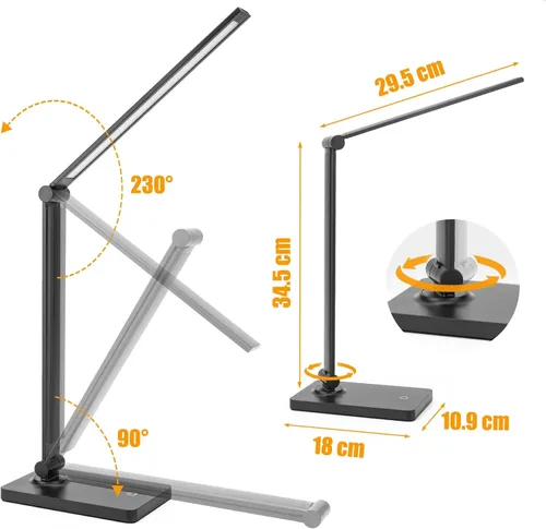Vista 5 de DWEPTU Lámpara de escritorio recargable Lámparas de escritorio LED Lámparas de escritorio para cuidado de los ojos Lámpara de oficina regulable