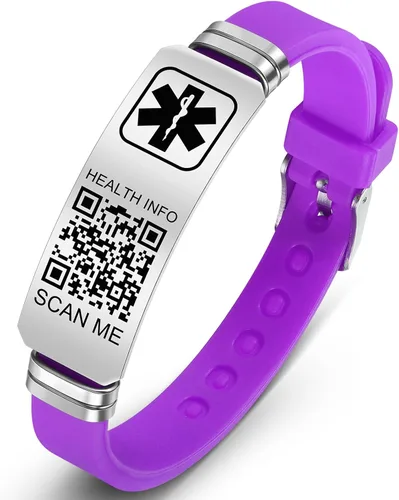 Vista 15 de Medical Bracelets for Men Women with QR Code Medical Alert ID Bracelets