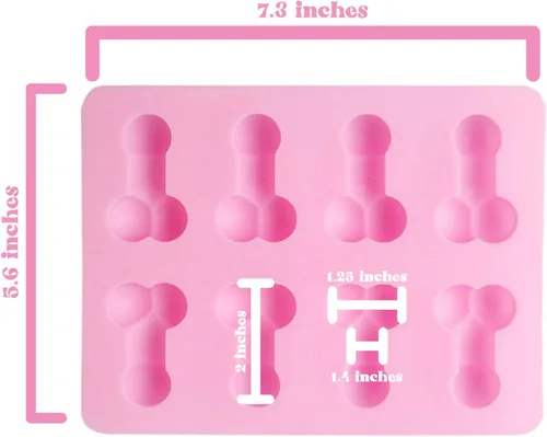 Vista 3 de 2 bandejas – Molde de silicona con forma divertida de brittyland Divertidas bandejas para cubitos de hielo, moldes de bricolaje, Silly Willy
