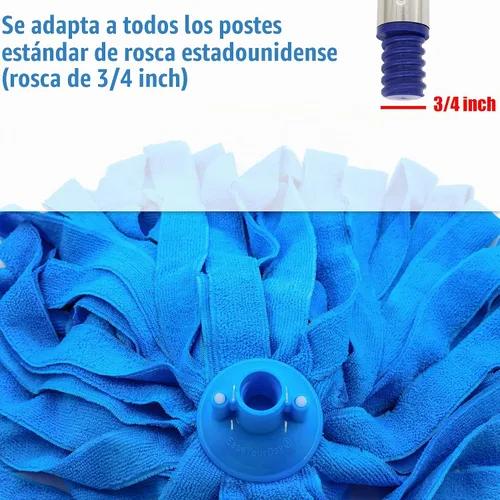 Vista 2 de EaseYourDay - Recambio de cabezal de trapeador de microfibra, se adapta a rosca de rosca de 3/4 pulgadas - 1