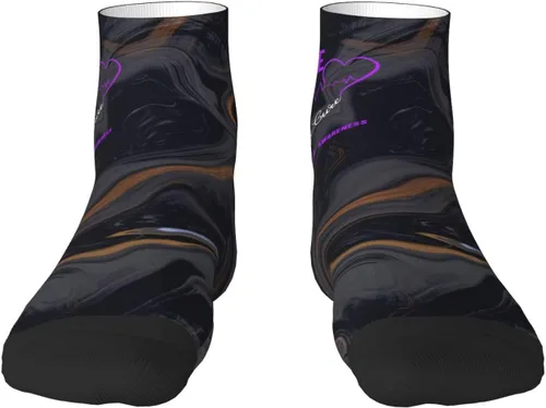 Vista 2 de Hope For A Cure Hodgkin S Lymphoma Awareness Ankle Socks Winter Low Cut Sports Warm Breathable Comfort Casual Socks For Mens And Womens