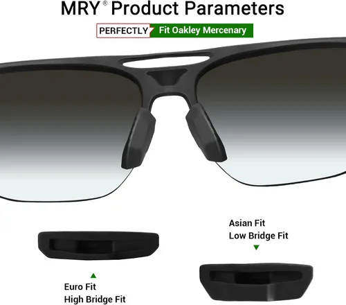 Vista 3 de Mryok Pieza de nariz almohadillas de repuesto para gafas de sol Oakley Mercenary OO9424 - Opciones