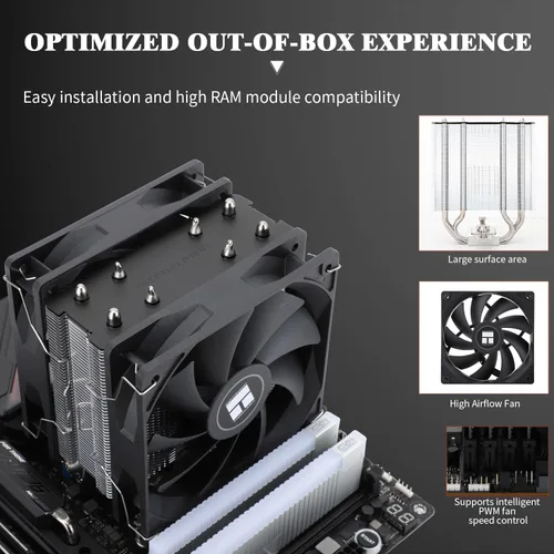 Vista 3 de Thermalright Assassin X 120R SE Plus - Enfriador de CPU, tubos de calor de 0.157 x 0.236 in, velocidad de 1550 rpm, ventilador silencioso PWM