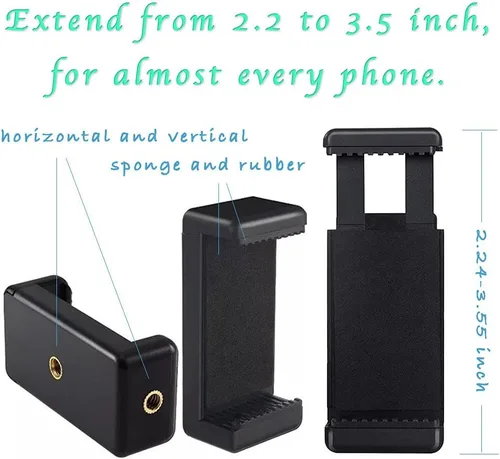 Vista 5 de Soporte flexible para cámara web y trípode para teléfono celular con soporte para cámara web Logitech y Nexigo, cámara GoPro y más.