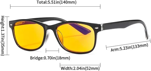 Vista 2 de 95% Blue Light Blocking Reading Glasses, Deep Orange Yellow Lens Computer Readers for Men Women with Spring Hinge