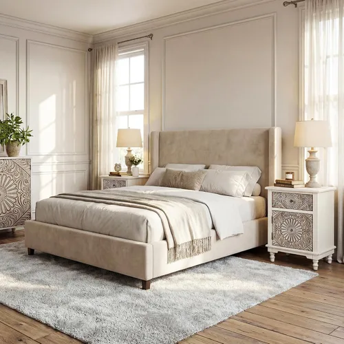 Vista 7 de COSIEST - Cómoda de acento con 2 cajones, pequeño baúl de acento vintage con 4 patas de madera, mesa auxiliar independiente para bufé, mesita