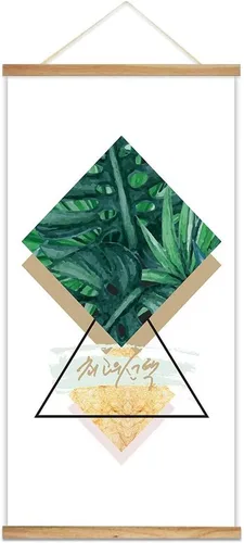 Vista 24 de wall26 Póster colgante de madera enmarcado con hermosas flores de invierno, impresión para el hogar, listo para colgar, 18 x 36 pulgadas