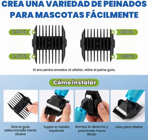 Vista 6 de Cortapelos de aseo para mascotas 200W, control de velocidad