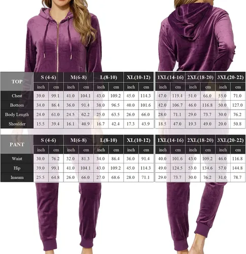 Vista 6 de Chándal de terciopelo para mujer, 2 piezas, de manga larga, de terciopelo, para correr, traje deportivo