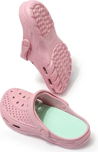 Vista 7 de INMINPIN - Zuecos ortopédicos para mujeres y hombres, con soporte de arco, zapatos de jardín, sandalias con fascitis plantar y plantillas de pies