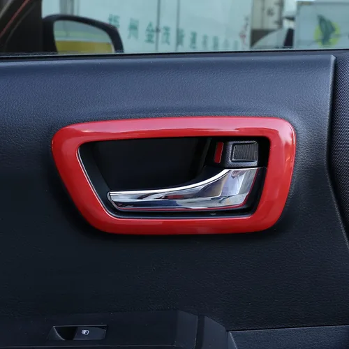 Vista 4 de 4 piezas de ABS para apariencia interior de automóvil, cubierta de panel de manija de puerta compatible con Toyota Tacoma 2016 2017 2018 2019 2020