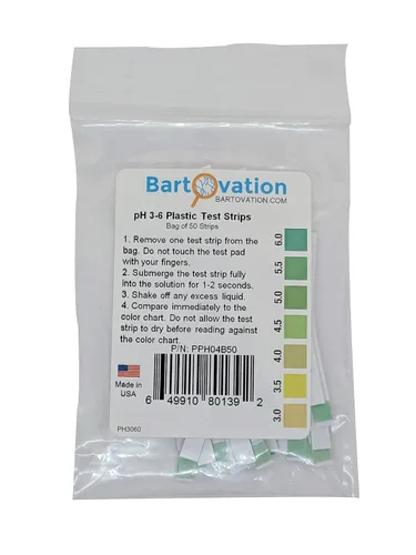 Vista 3 de Bartovation Tiras de prueba de pH 3-6 de corto alcance, paquete de 50 Arroz para sushi, salsa, kéfir, hecho en Estados Unidos