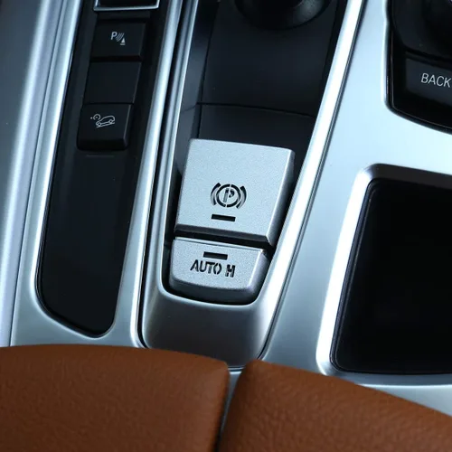 Vista 5 de Cubierta de botón de freno de mano de coche de aleación de aluminio para BMW Serie 5 GT X3/X4/X5/X6 F10 F07 F25 F26 F15 F16