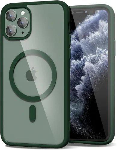 Vista 161 de oakxco Funda magnética transparente compatible con Magsafe, bonita funda delgada y transparente de poliuretano termoplástico no amarillenta, carcasa