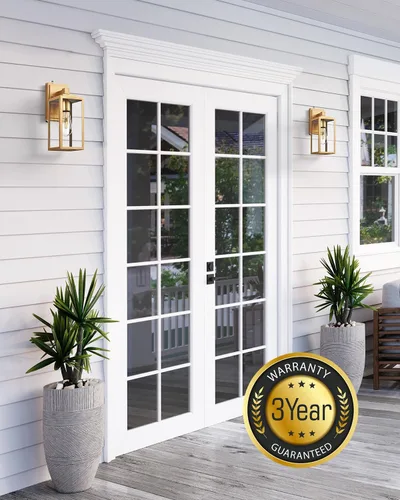 Vista 8 de VIANIS Lámpara de pared dorada para exteriores, sensor de anochecer a amanecer, apliques de montaje en pared exterior linternas luminaria para casa