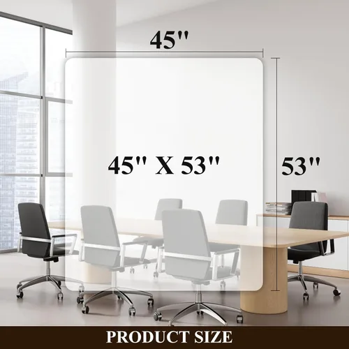 Vista 5 de Alfombrilla para silla de oficina para suelos duros - 45''×53'', protector de suelo transparente de PVC resistente para madera/azulejos