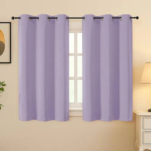 Vista 59 de Simplebrand Juego de 2 paneles de cenefa aguamarina para ventana de cocina de 14 pulgadas de largo, cortinas de oscurecimiento de habitación