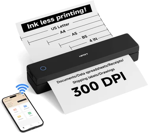 Vista 10 de HPRT MT610 Inkless Portable Thermal Printerr for Travel, Supports Thermal Paper & Labels, Multi-User Bluetooth, Compatible with iOS/Android/Laptop
