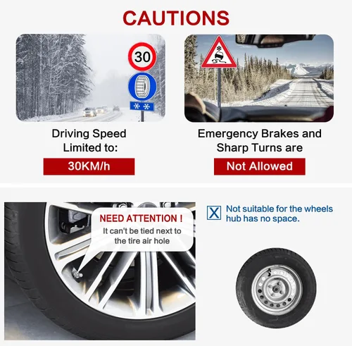Vista 4 de Cadenas de nieve de emergencia, cadenas de neumáticos con acero de manganeso grueso para automóvil, camión, SUV en hielo, arena y barro
