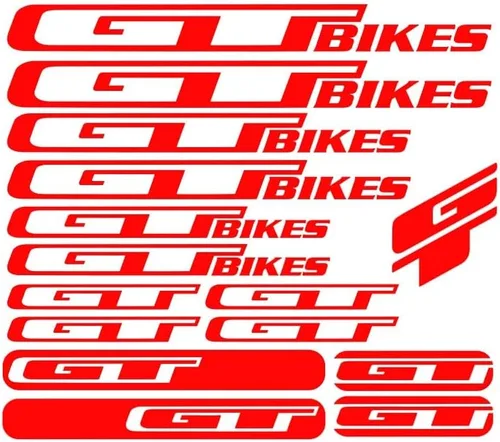 Vista 4 de 15 piezas para GT BIKES Vinilo Adhesivos Calcomanías Bicicleta de Montaña MTB Ciclismo BMX (Negro)