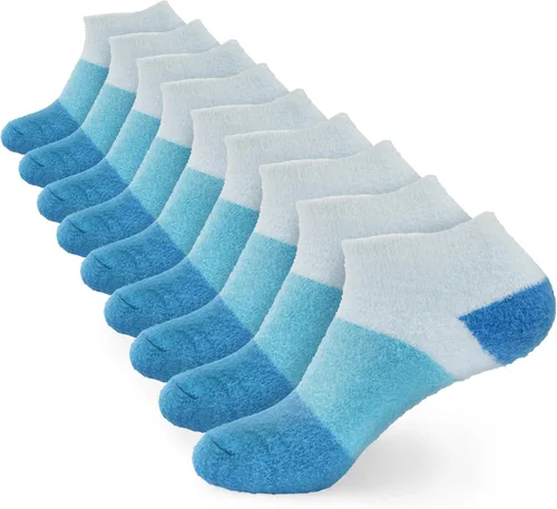 Vista 44 de BambooMN Calcetines de spa de nailon mullidos con infusión de aloe para mujer, color morado lavanda, 3 pares