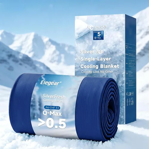 Vista 13 de Elegear Mantas refrescantes con infusión de plata para durmientes acalorados, fibra fresca Arc-Chill 3.0 mejorada (Qmax> 0.5), reducción de olores e