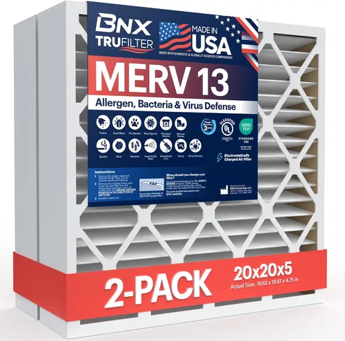 Vista 10 de BNX TruFilter - Filtro de aire para horno de CA MERV 13 de 16 x 20 x 1 pulgadas (paquete de 2) - Fabricado en Estados Unidos - Filtros de aire