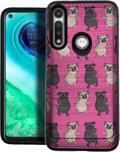 Vista 13 de CasesOnDeck - Funda de doble capa compatible con Motorola Moto G Power (2020) [Armadura cepillada] Carcasa de dos piezas de metal cepillado