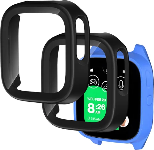 Vista 23 de Kuaguozhe [Paquete de 2 protectores de pantalla compatibles con Gizmo Watch 2, vidrio templado, transparente + azul]