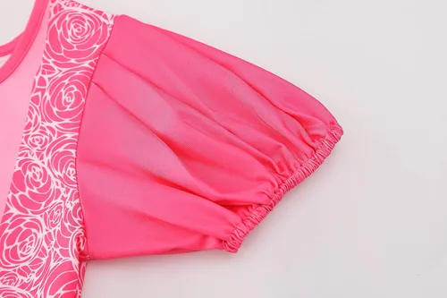 Vista 6 de Vestido de princesa para niñas, disfraz de durazno, vestido casual de verano para niños pequeños