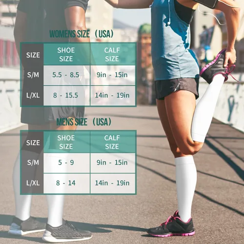 Vista 91 de Paquete de 3 pares de calcetines de compresión médica para mejorar la circulación de mujeres y hombres, para correr, hacer deporte y amamantar