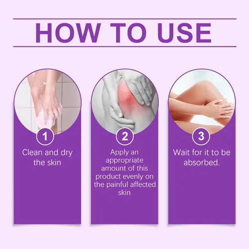 Vista 6 de Gel de masaje calmante para aliviar las articulaciones, gel morado que calma las rodillas, la lumbar, el cuello, las manos, los pies