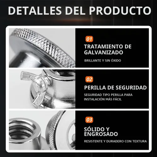 Vista 3 de 2 Uds tuerca antideslizante 0.984 in barra estándar Spin-Lock Collars Tornillo Abrazaderas Dumbell Levantamiento de pesas