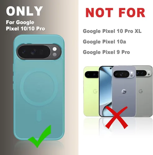 Vista 1198 de Funda para Google Pixel 10 Pro XL, cubierta magnética mate, color negro Fit for MagSafe, Screen Protector included, Shockproof Military Grade