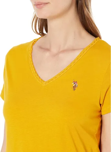Vista 3 de U.S. Polo Assn. Camiseta con cuello en V con ribete festoneado