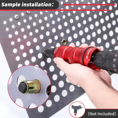 Vista 4 de Beaspire Kit de adaptador de taladro eléctrico de tuerca remachadora inalámbrica, kit de herramientas de tuerca de remache que incluye 10 mandril