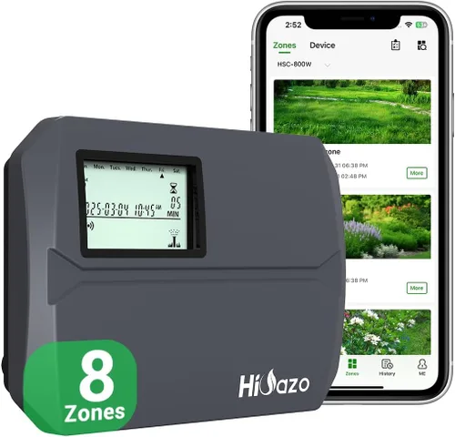 Vista 9 de Controlador de aspersor inteligente de 6 zonas, controlador de riego WiFi para interiores, APP gratuita, compatible con sensor de lluvia, ajuste