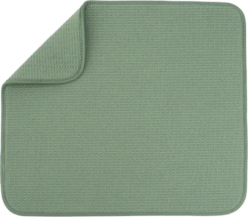 Vista 27 de S&T INC. Tapete de microfibra para secado de platos, reversible y absorbente para cocina, de 16 x 18 pulgadas, color negro