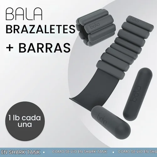 Vista 2 de Bala Bangles & Bala Bars - Equipo de entrenamiento en casa, color carbón