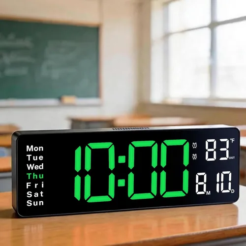Vista 5 de Digital Clock Large Display, 13" Large Digital Wall Clock for Classroom