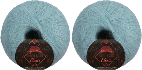 Vista 132 de JubileeYarn Mohair Elixir Yarn - 50g/Skein Baby Wool Blend - Cosmopolitan - 1 Skein