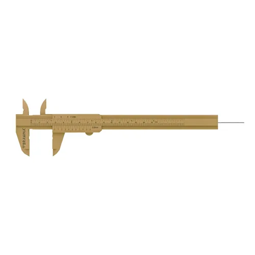 Vista 3 de BRAWNA Brow Pro Herramienta de medición – Regla de cejas de doble escala para microblading, cejas y maquilladores – Regla de pinza de cejas de Dorado